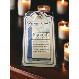 Witness Gear SERENITY PRAYER Card & Gold Dove Brooch Pin